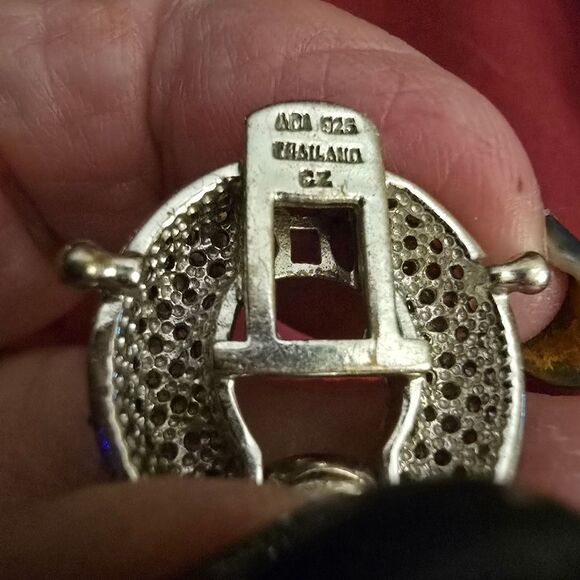 STUNNING STERLING COSTUME PIECE ENCRUSTED W/ PAVE CZS - Picture 7 of 7